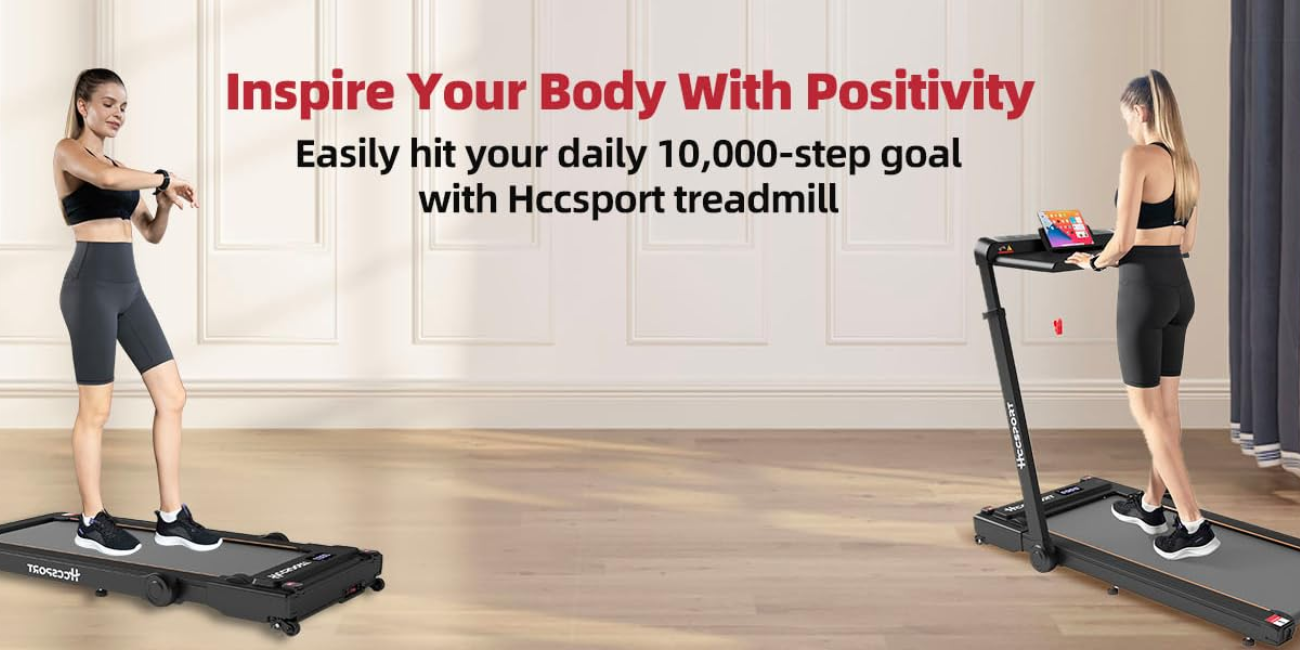 HCCSPORT Treadmill with Incline 3 in 1 Under Desk Treadmill Walking